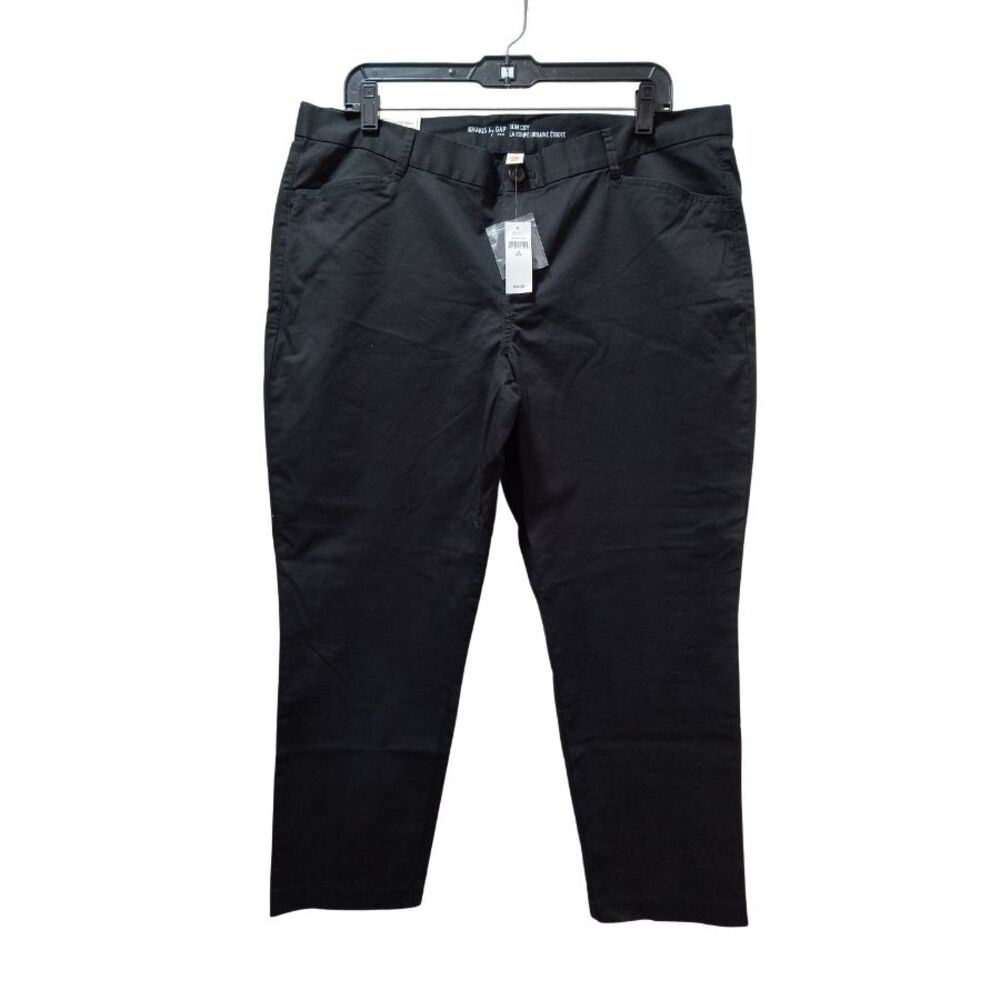 Khakis By Gap Slim City Khaki Crop Pants Women 16R Black Stretch 38x26
